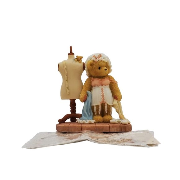 Cherished Teddies Sarah Girl Playing Dress Up Ltd Ed 308676 Figurine Seamstress - Picture 5 of 8